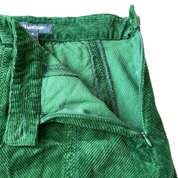 ModCloth Ephemeral Emerald Green Corduroy Preppy School Girl Mini Skirt, Size 6 - Picture 6 of 7